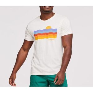 Cotopaxi Disco Wave Organic T-Shirt Mens S Graphic Tee Casual Colorful Crew Neck